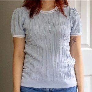 Lauren by Ralph Lauren Blue Cotton Blend Sweater Size L